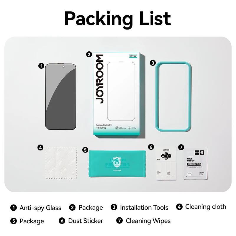 Joyroom 1/2Pcs 20°Anti-spy Glass For iPhone 16 15 Pro Max Glass For iPhone 16 15 14 13 12 11 Pro Max Privacy Screen Protector - Image 6