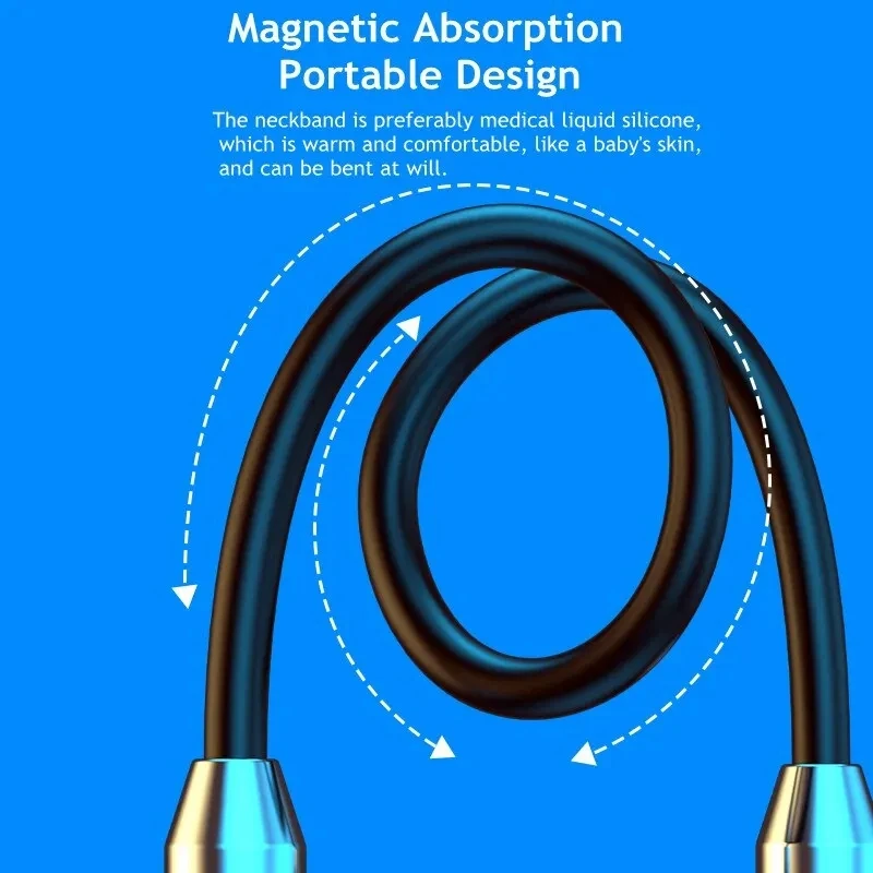 Wireless Headphones Bluetooth 5.0 Neckband Earphones Silicone Hifi 9D Stereo Sports Headset Halter Waterproof Magnetic Earbuds - Image 6