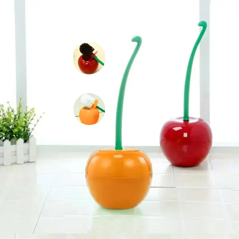 1pc Red Toilet Brush Creative Lovely Cherry Shape Lavatory Toilet Brush Holder Set Toilet Holder Bathroom Accessories - Image 5