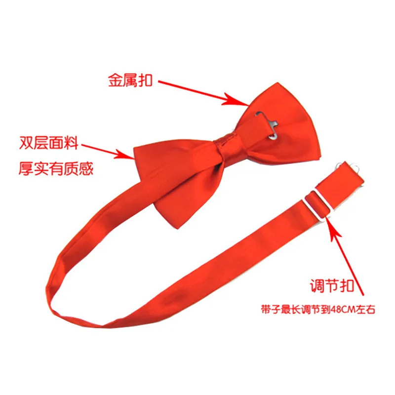 Classic Men Bowtie Boys Grils Children Bow Tie Fashion Solid Color Green Red Black White Green Wedding Ties Accessories - Image 3