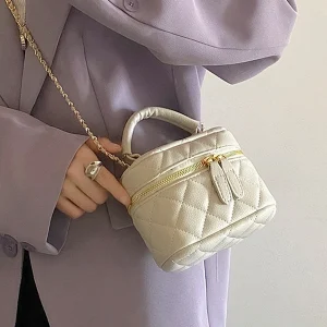 New Mini Quilted Chain Diamond Checkered Women’s Crossbody Bag Fashion Mini Designer Handbag High Quality PU Women’s Small Bag