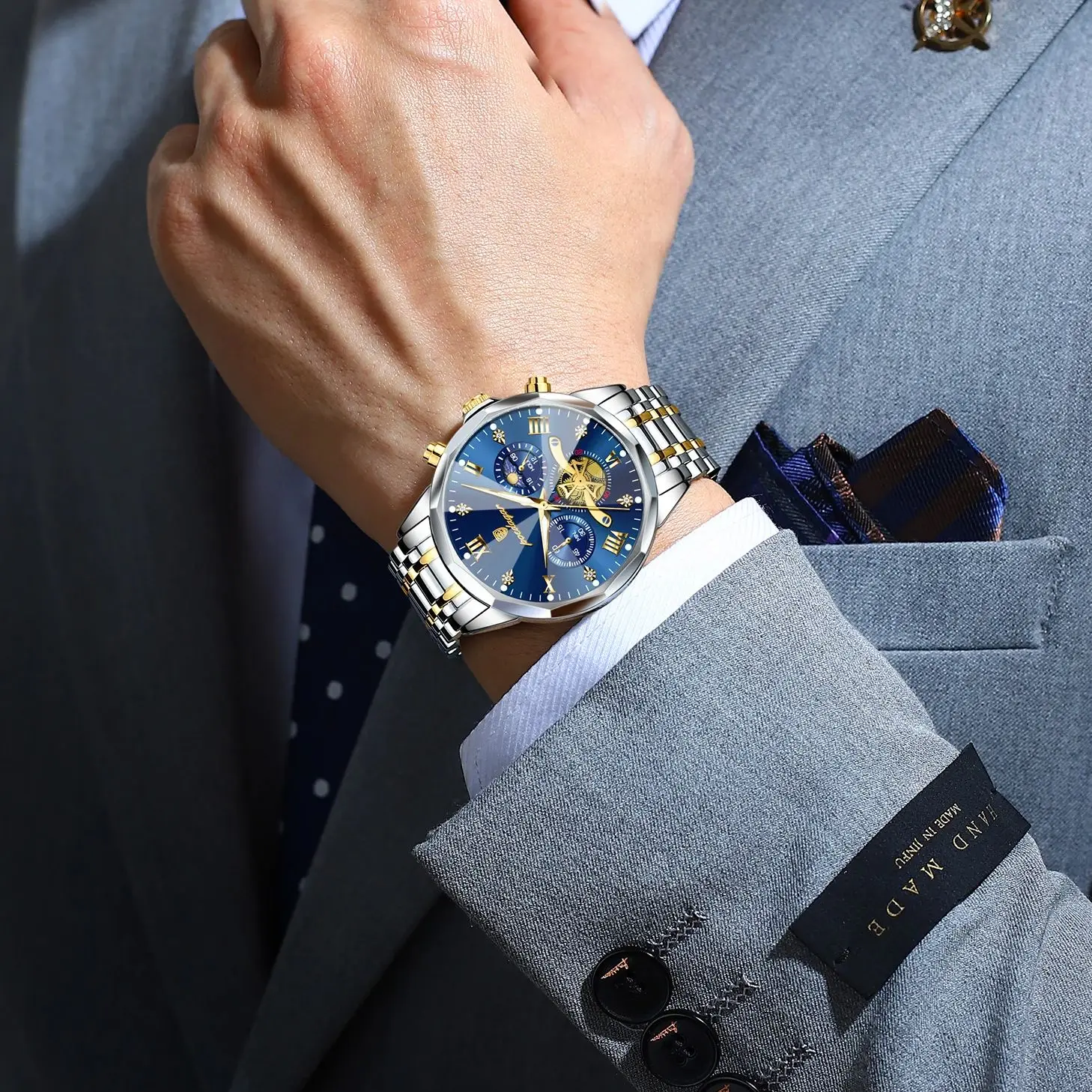 POEDAGAR Luxury Men Watch Top Original Waterproof Luminous Chronograph Man Wristwatch Stainless Steel Quartz Men's Watches Reloj - Image 5