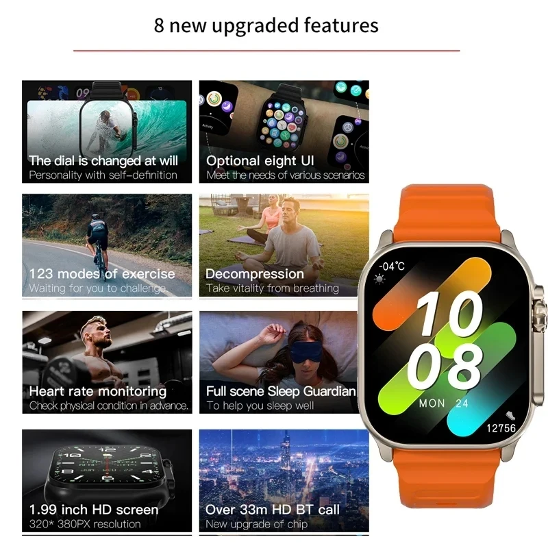 Original T900 Ultra 2 Smart Watch 49mm Men Women Bluetooth Call BT Music Game Wireless Charging NFC Smartwatch For Android IOS - Image 2