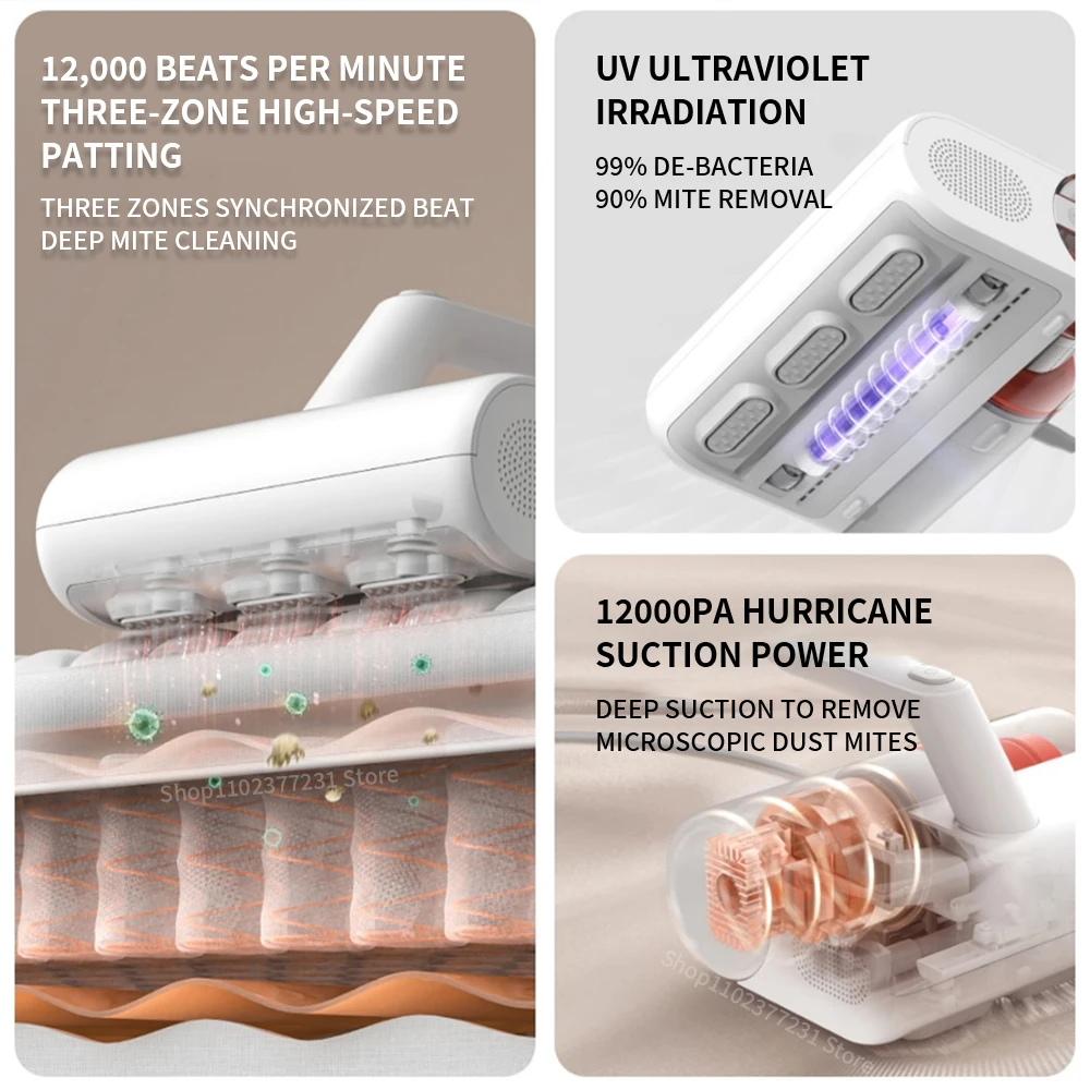 NEW 2024 XIAOMI MIJIA Mite Remover 2 For Home Bed Quilt UV Sterilization Disinfection Vacuum Cleaners 12kPa cyclone Suction - Image 2