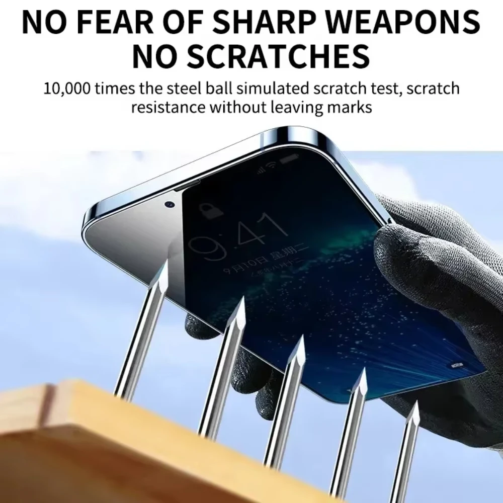 NNBILI 4Pcs Full Cover Privacy Screen Protector For iPhone 11 12 13 14 15 16 17 Pro Max Anti-spy Glass For iPhone16e 17Air Glass - Image 4