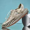 Summer Men Sandals Fashion Handmade Weaving Design Beach Sandals Breathable Casual Flat Sandals Outdoor Couples Sandals Size