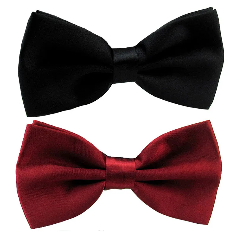 Classic Men Bowtie Boys Grils Children Bow Tie Fashion Solid Color Green Red Black White Green Wedding Ties Accessories - Image 2