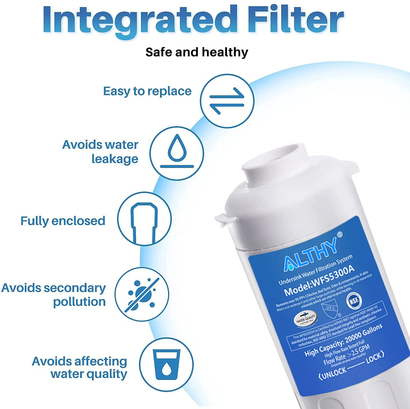 ALTHY Under Sink Drinking Water Filter Purifier -NSF/ANSI Certified Direct Connect Under Counter Drink Water Filtration System - Image 5