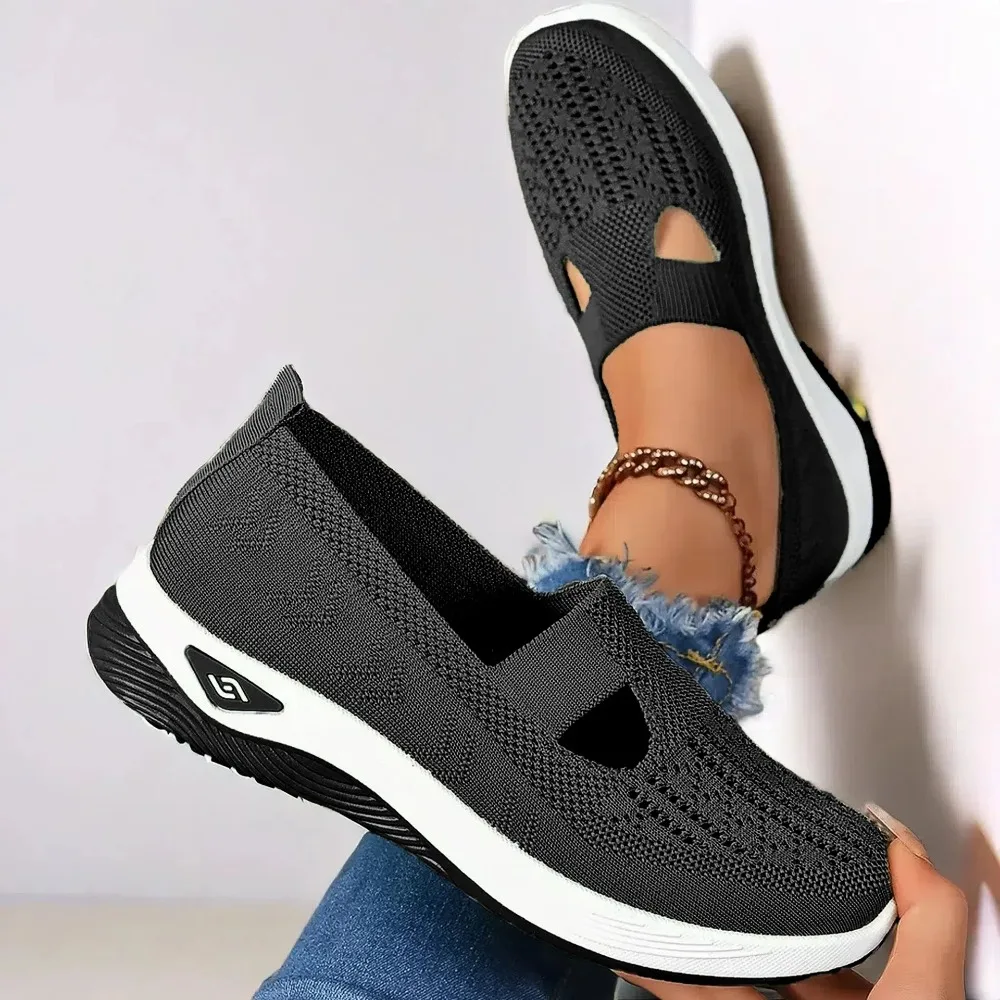 Comfortable Summer Shoes for Elderly Women Breathable Anti Slip Soft Sole Casual Walking Shoes Middle Aged Ladies Flat Sandals - Image 3