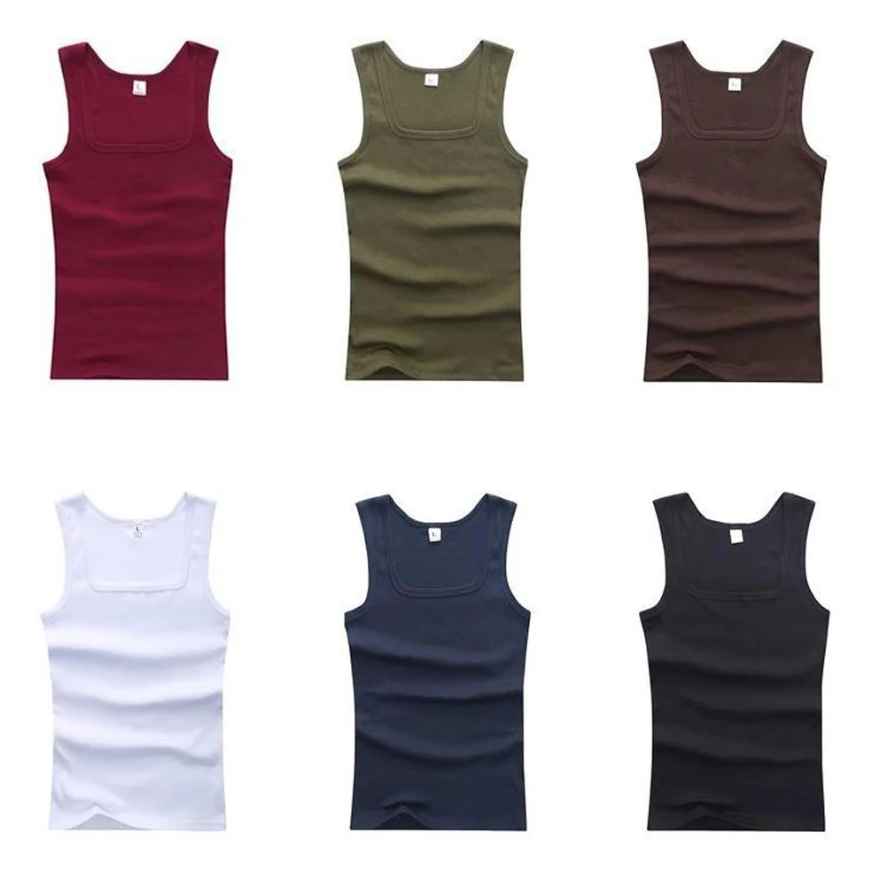 2024 New Men's Pure Cotton Tight Vest Casual Sports Tank Tops Middle-aged Sleeveless Basic Tops Quick Drying Bodybuilding Vest - Image 2