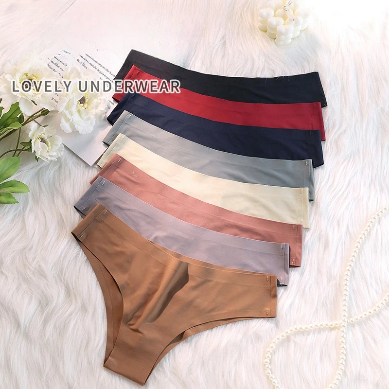 4PCS/Set Seamless Panties Women Sexy Underwear Ice Silk Underpants Low Waist G-string Female Soft Solid Ultra-thin Briefs - Image 2