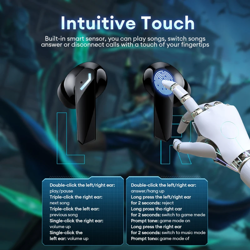 New Lenovo XT53 Wireless Bluetooth 5.4 Earphones LED Digital Display Waterproof Earbuds Noise Cancelling Gaming Headset - Image 6