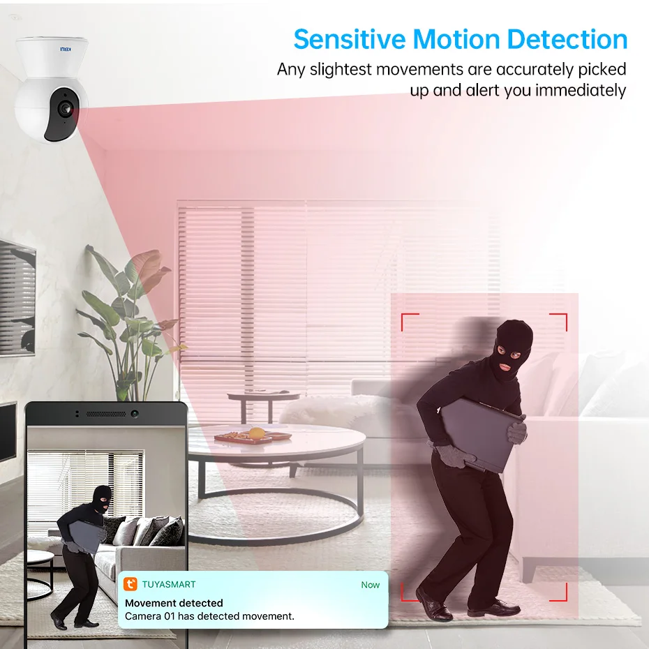 KERUI 5MP 4K Tuya Smart Mini WiFi IP Camera Indoor Wireless Home Security AI Human Detect CCTV Surveillance Camera Auto Tracking - Image 2