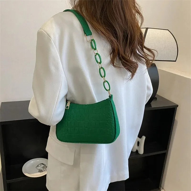 Popular Retro Gentle Temperament Small Square Bag 2024 Autumn Shoulder Handheld Fashion Casual Yankee Underarm Small Square Bag - Image 2