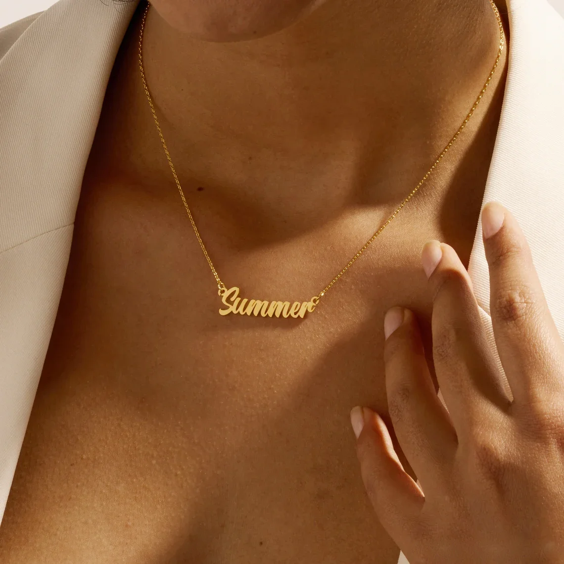 Custom Name Necklace for Women Personalised Cursive Letter Pendant Stainless Steel Jewelry Men Chain Choker Collar Personalizado - Image 3
