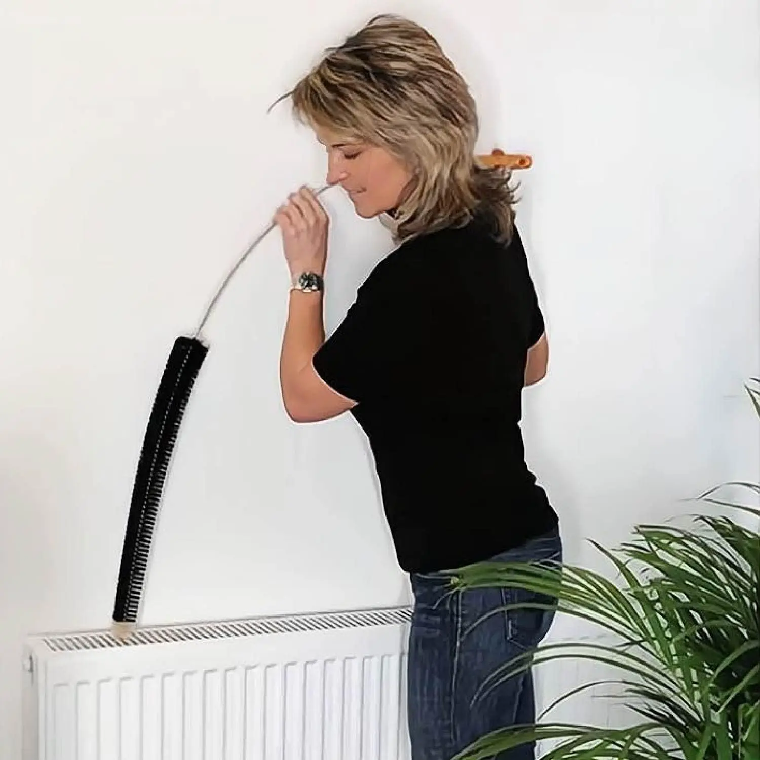 1PCS Radiator brush - 120 cm - Radiator brush with goat hair bristles - Ideal for cleaning flat radiators - Image 3