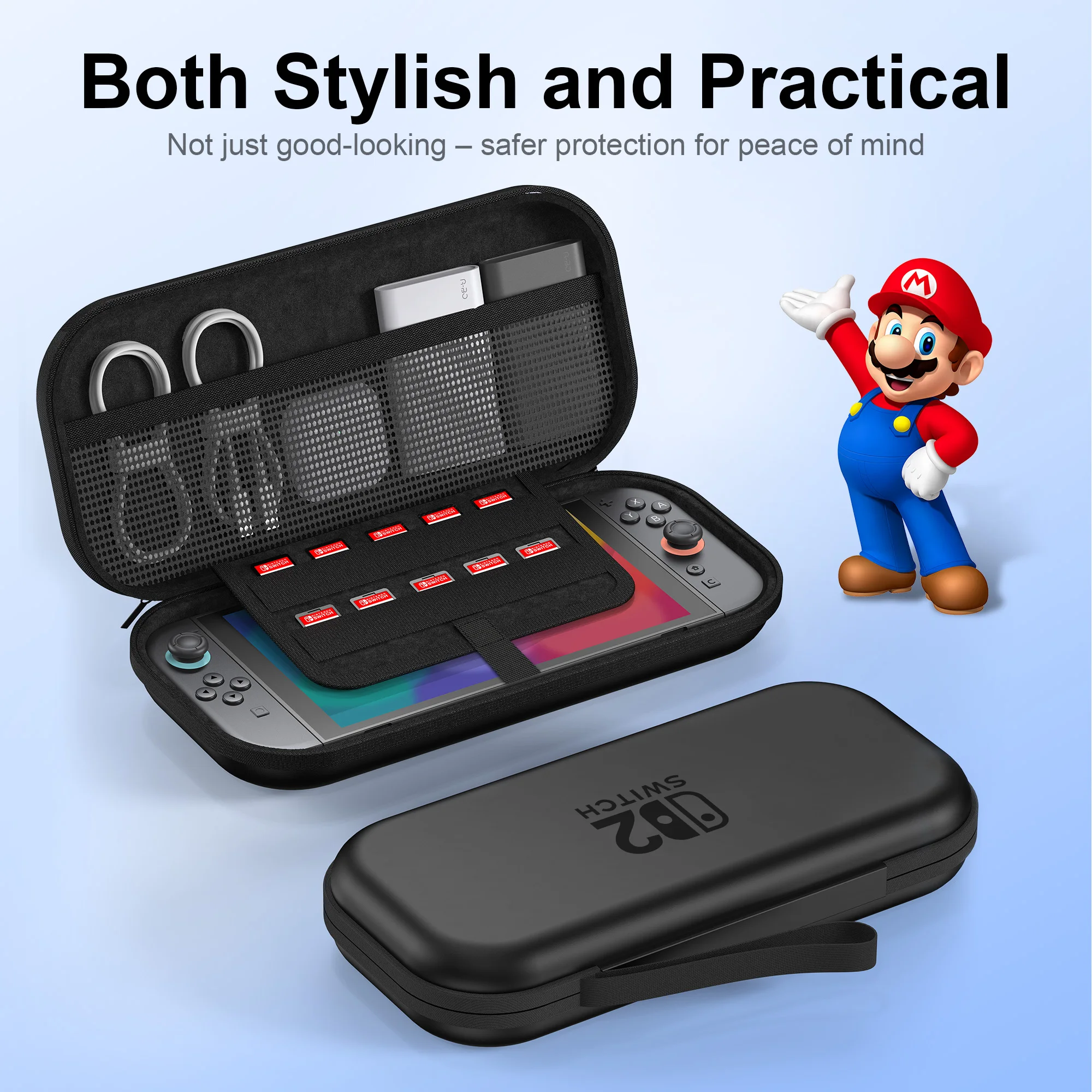 Storage Bag for Nintnedo Switch 2 Portable Hard Carrying Case Shockproof PU Cover for Switch 2 Game Console Accessories - Image 2