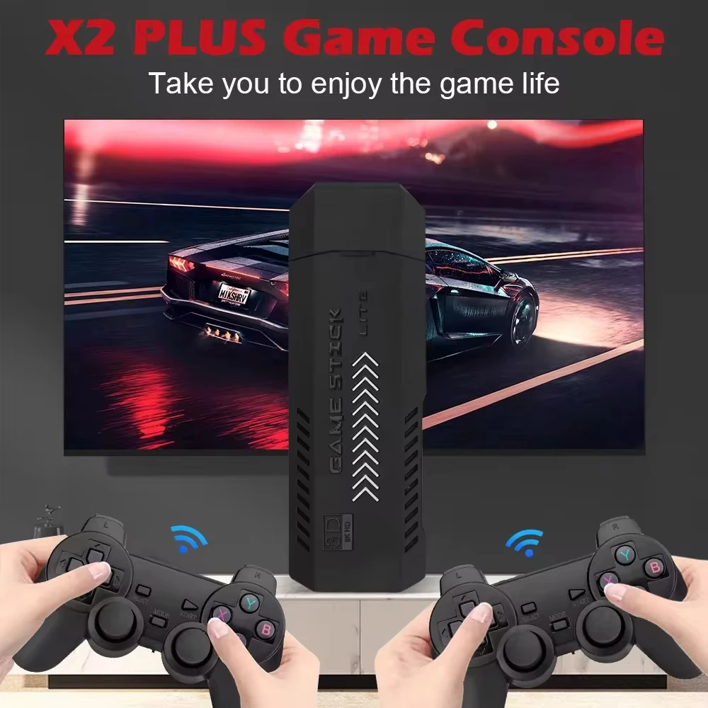 New X2 Plus Game Stick GD10 Pro 4K HD Retro Video Game Console Wireless Controller 128G 40000 Game TV 50 Emulator For PS1/N64 - Image 2