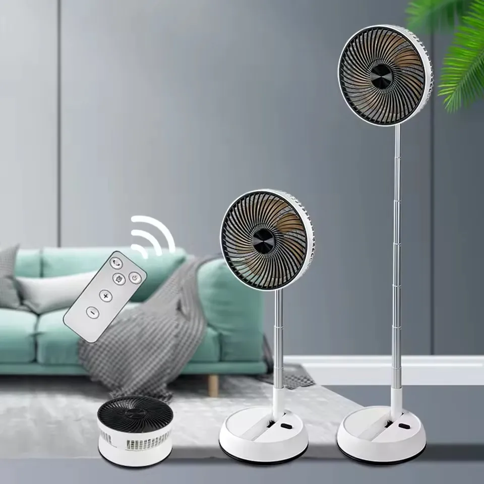Portable Folding Fan 6000mAh USB Remote Control Air Cooler Silent Rechargeable Wireless Floor Standing Fan For Outdoor Home - Image 2