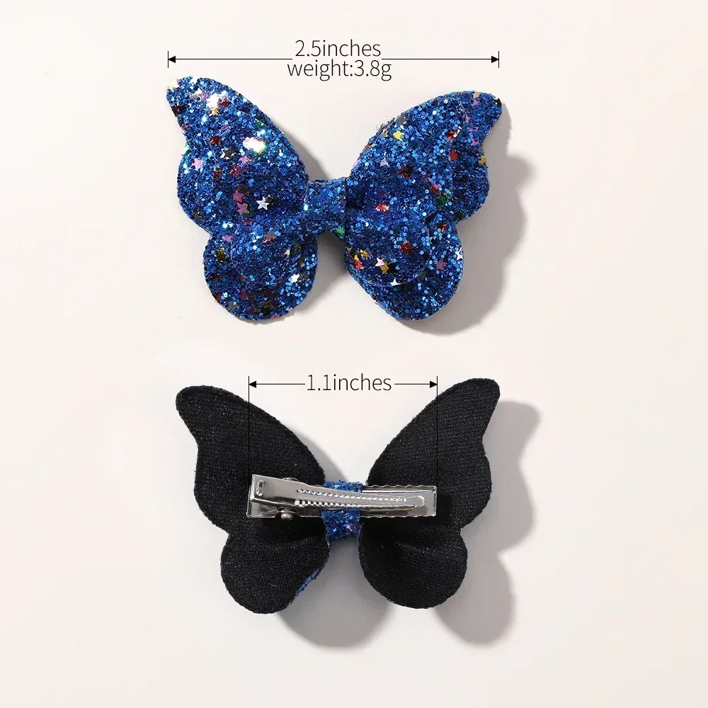 2/4/5Pcs Girls Cute Sequins Double Butterfly Hair Clip Bow Hairpins DIY Headwear Bow Decor Hairgrip Toddler Hair Accessories - Image 5