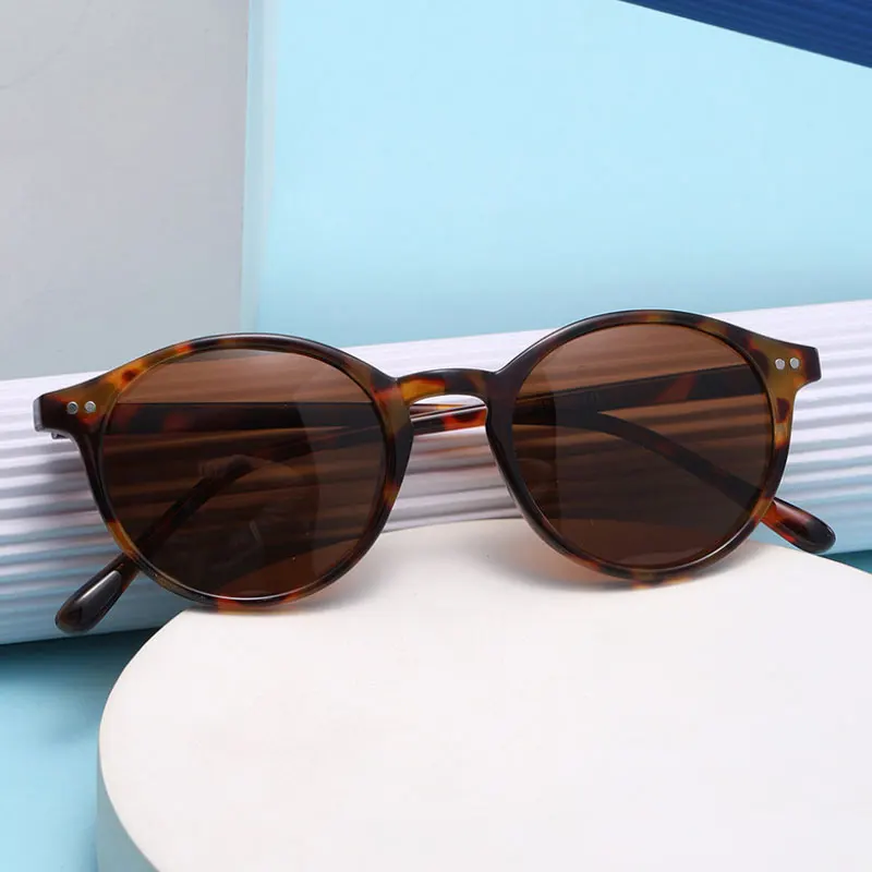 Retro Round Polarized Sunglasses Men Women Classic Leopard Frame Sun Glasses Fashion Black Driving Male Female Goggles UV400 - Image 3
