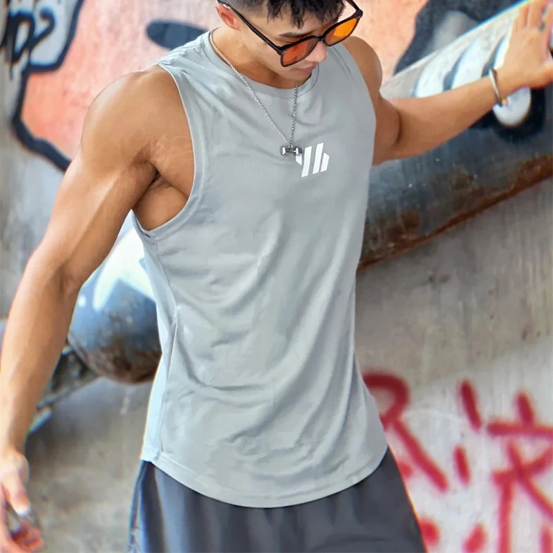 2024 newest Summer Gym Vest High Quality mesh Shirt Sleeveless T-shirts Men Tank Tops basketball running Fitness Sports Vest men - Image 5