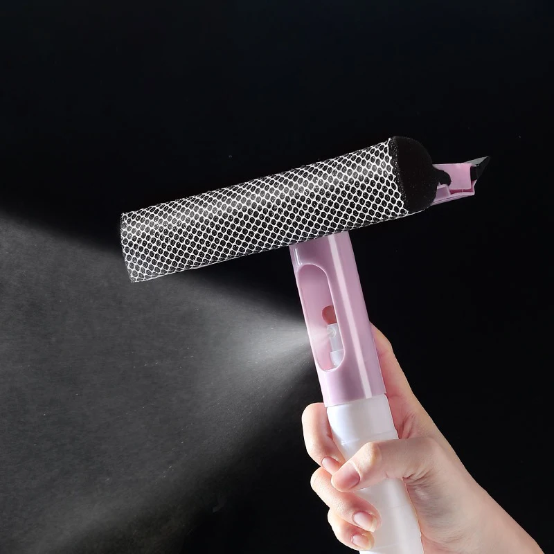 3 In 1 Window Cleaning Brush Glass Wiper for Bathroom Mirror Window With Spray Double-sided Window Cleaner Squeegee Wiper - Image 5