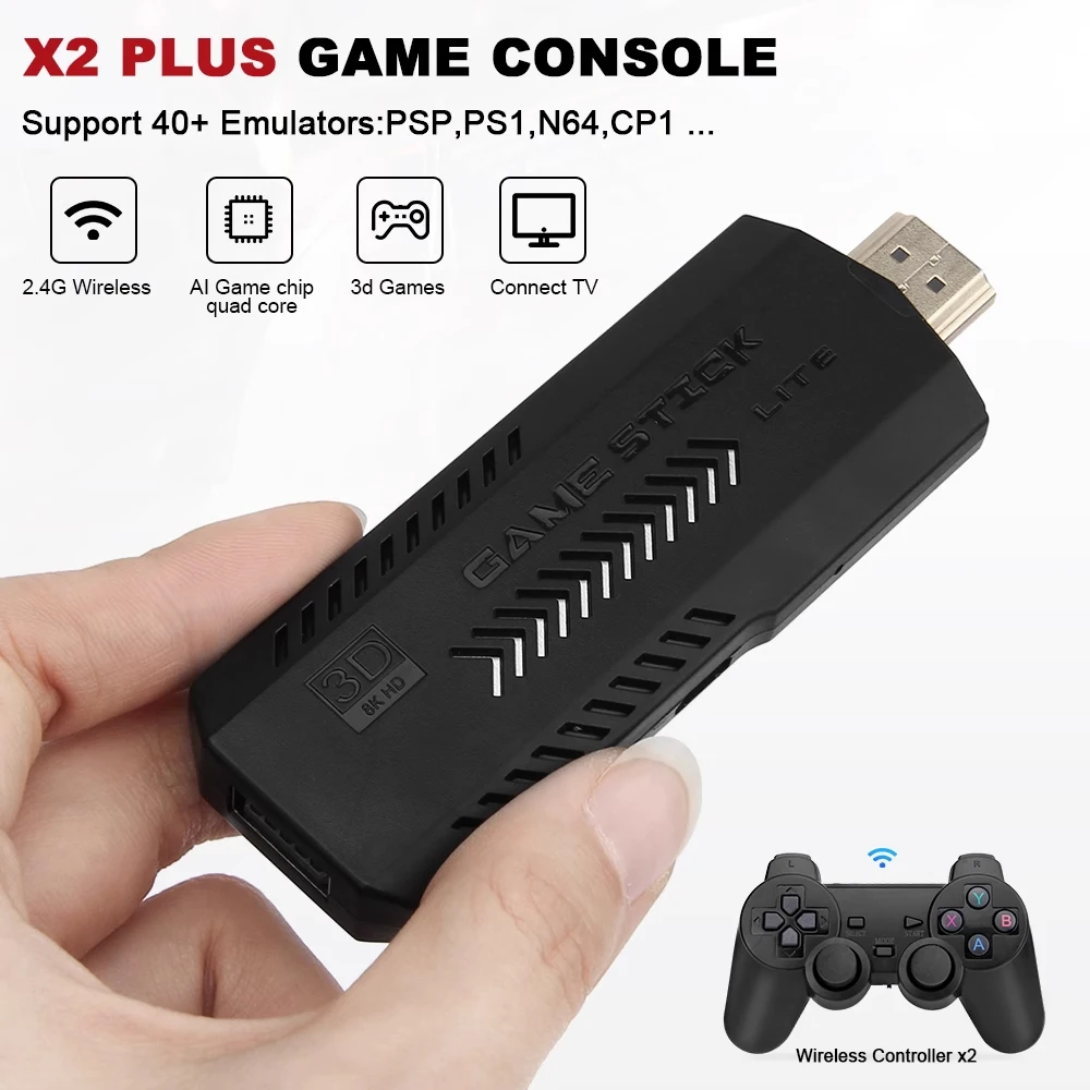 256G 58,000 Games GD10 Plus Game Stick 4K HD Video Game Console 2.4G Double Wireless Controller Game Stick For N64/PSP/PS1/GBA - Image 4