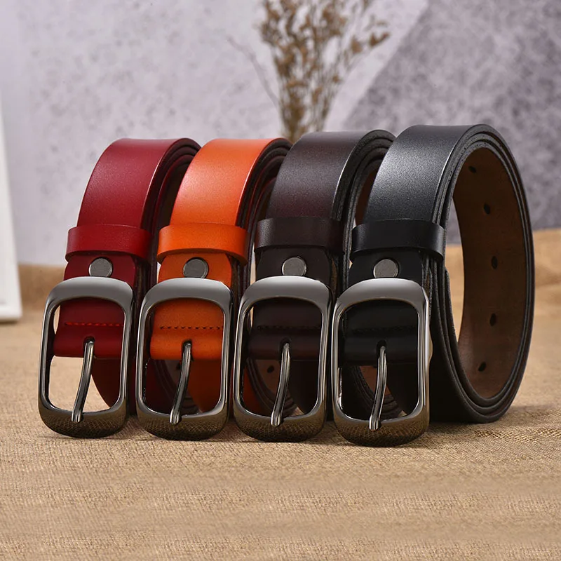 Women's strap casual all-match Women brief genuine leather belt women strap pure color belts Top quality jeans belt WH001 - Image 2