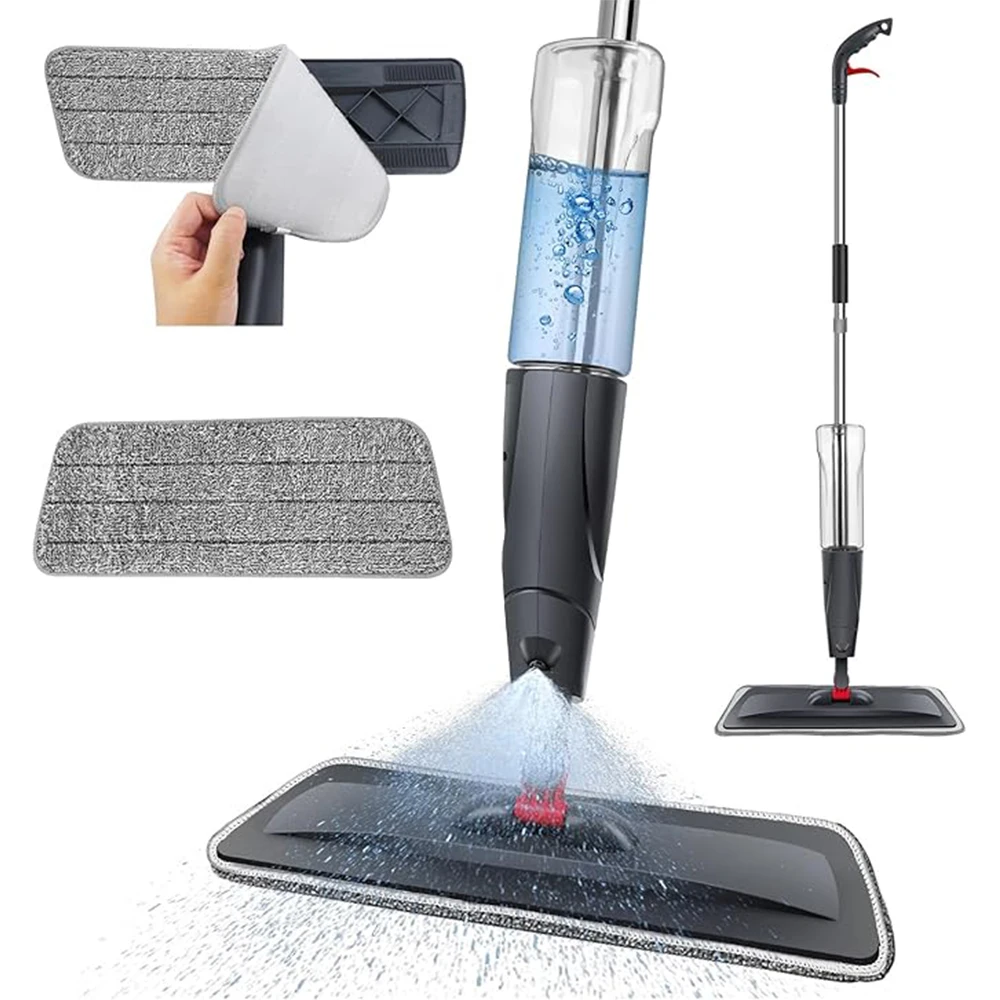 Spray Mop,Microfiber Spray Mop for Floor Cleaning Wet Dry, 360 Degree Spin Dust Home Kitchen Hardwood Floor Flat Mops with 700ML