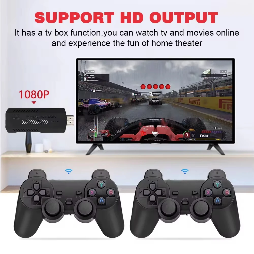 New X2 Plus Game Stick GD10 Pro 4K HD Retro Video Game Console Wireless Controller 128G 40000 Game TV 50 Emulator For PS1/N64 - Image 4