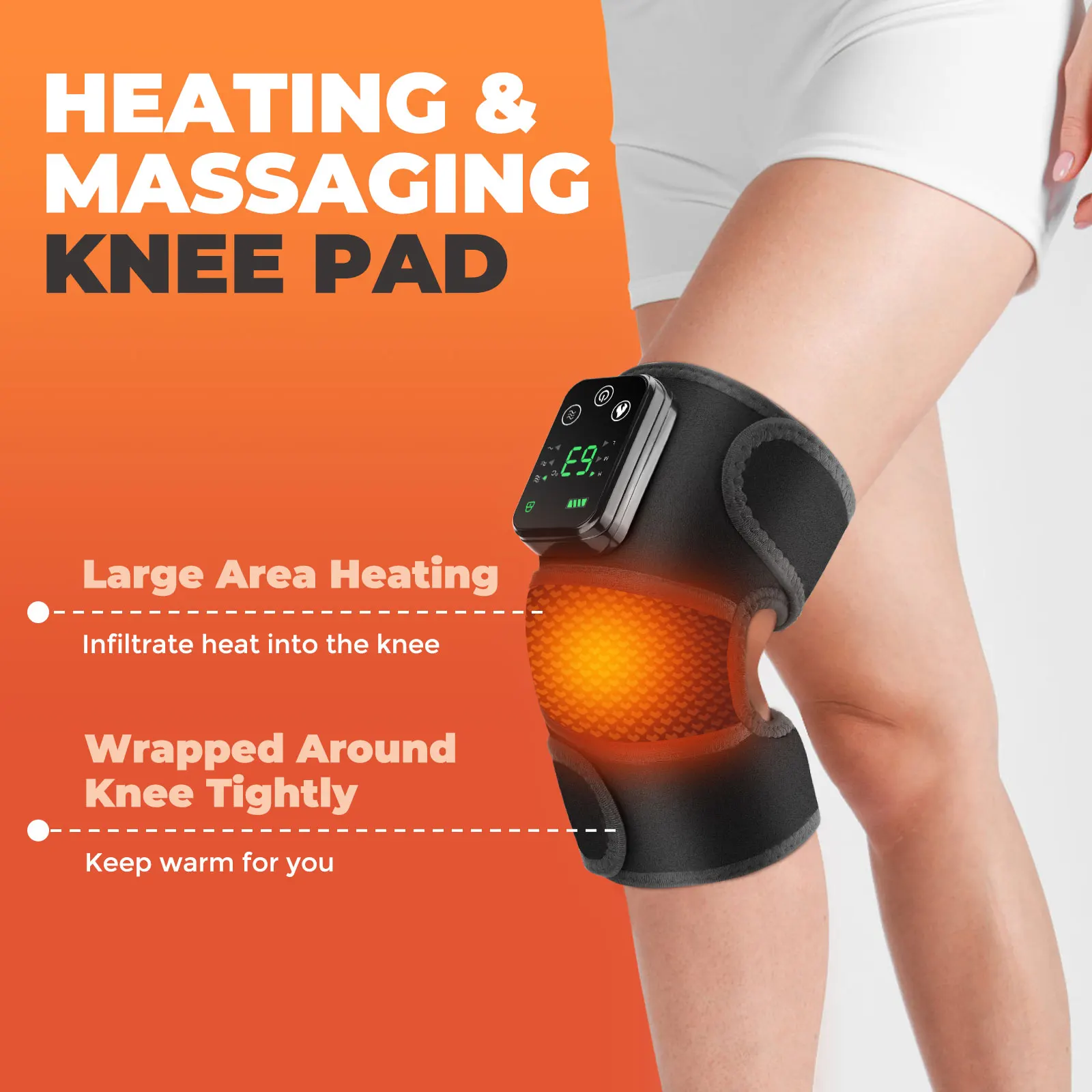 Electric Heated Vibration Knee Massage Pad 3 in 1 Massager for Shoulder Elbow Hot Compress Thermal Joint Brace Muscle Relaxation - Image 5