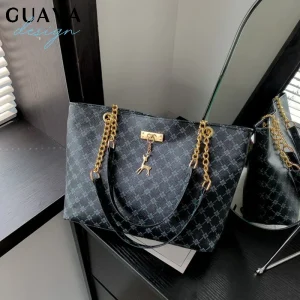 Summer High Quality PU Leather Fashion Large-capacity Shoulder Armpit Women’s Bag Work Student Travel Female Retro Handbag Tote