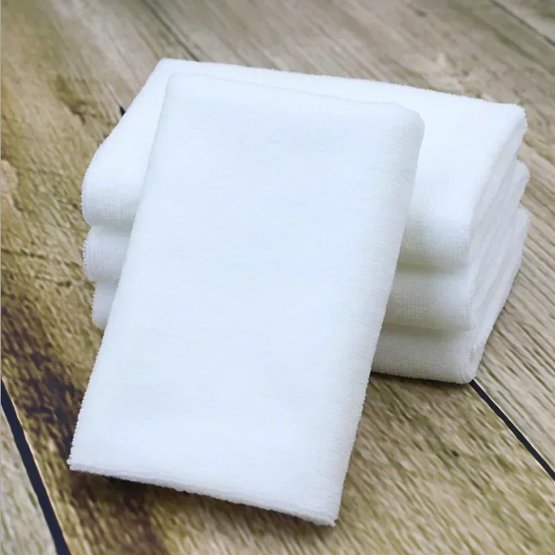 5-10pc White Soft Microfiber Fabric Face Towel Hotel Bath Towel Wash Cloths Hand Towels Portable Multifunctional Cleaning Towel - Image 5