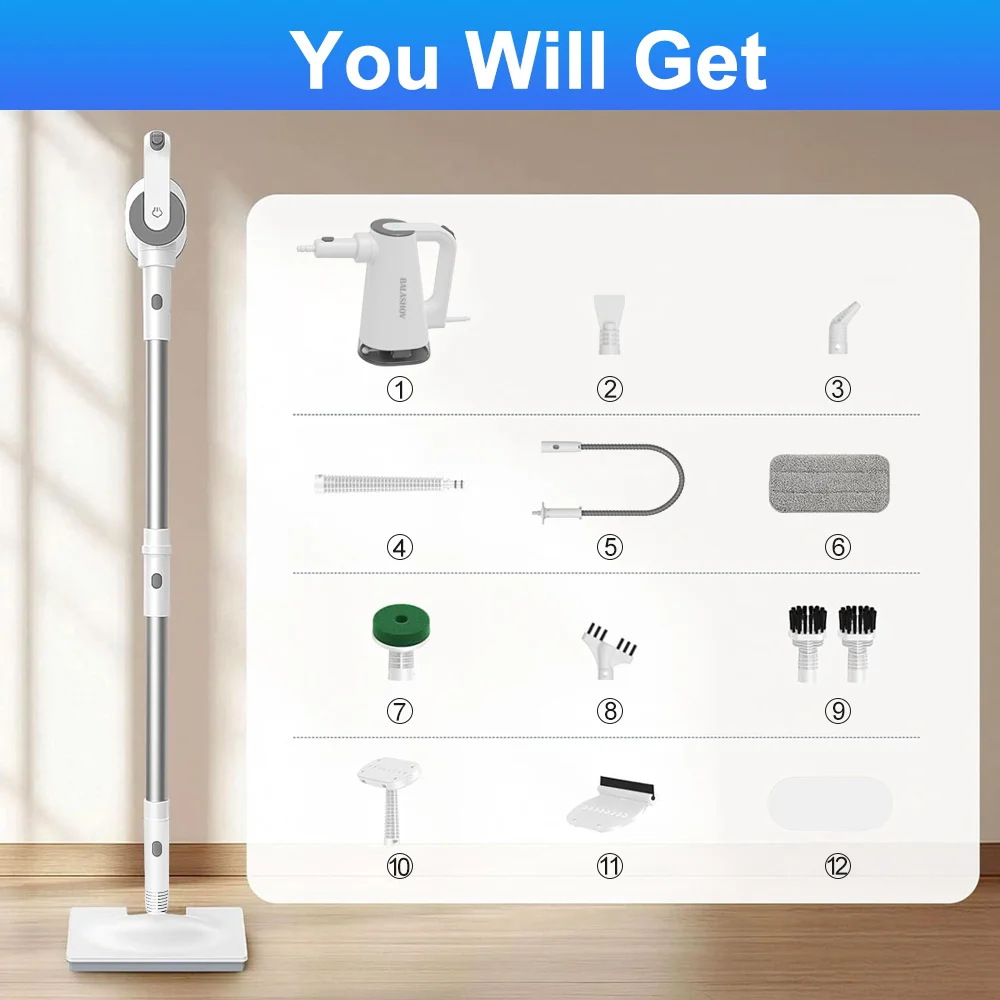 Handheld Steam Mop for Floor Cleaning Electric floor mops Multifunctional Steam Cleaner for Home Kitchen Hood Car carpet Cleaner - Image 6