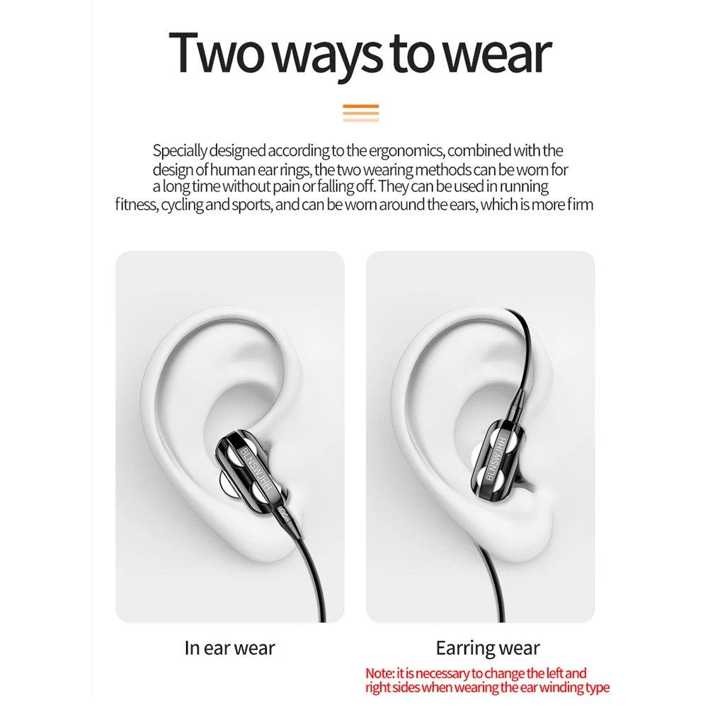 3.5mm Wired Headphones Noise Canceling In-Ear Sports Earphone Dual Driver Bass Stereo Gaming Headset HiFi Music Earbuds With Mic - Image 5