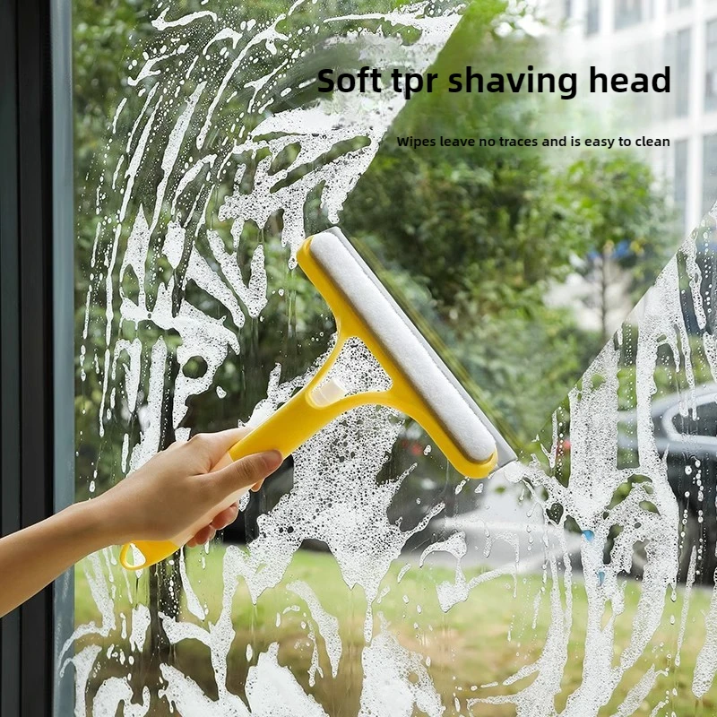 3-in-1 Silicone Shower Squeegee Wiper Hand-held Spray Window Wiper with Nozzle Watering Can Bathroom Mirror Glass Cleaning Tool - Image 2