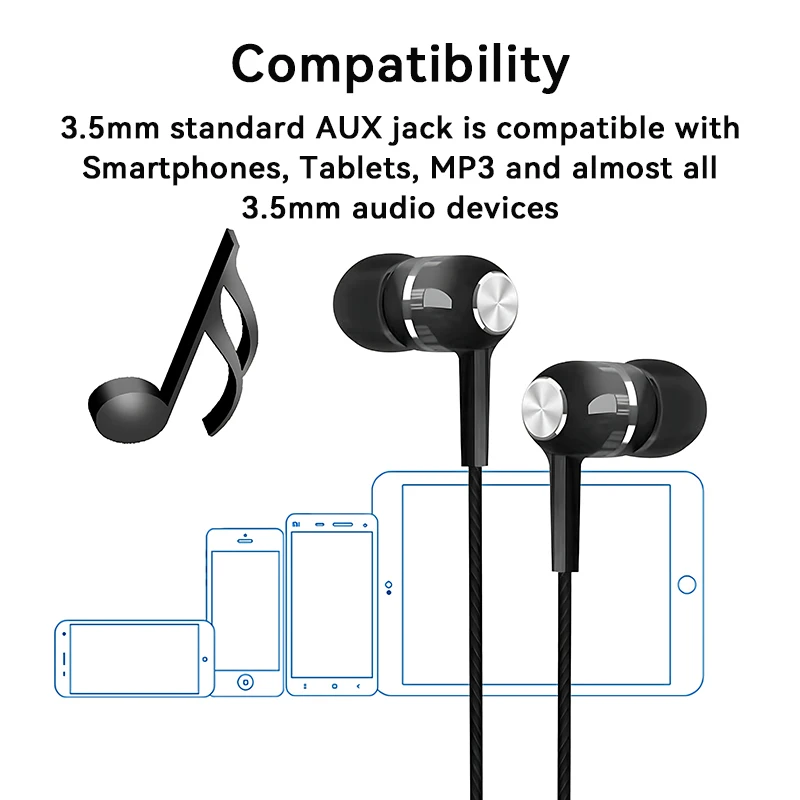 3.5mm Wired Earphone In Ear Headset HIFI Heavy Bass Earbuds Monitor Sports Headset Stereo Music Gaming Headphone With Microphone - Image 3