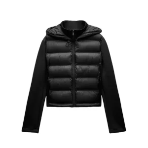 2025 Winter New Arrival Women’s Lightweight Warm Down Jacket with Long Sleeves and Zippered Hooded Sports Coat 4391742