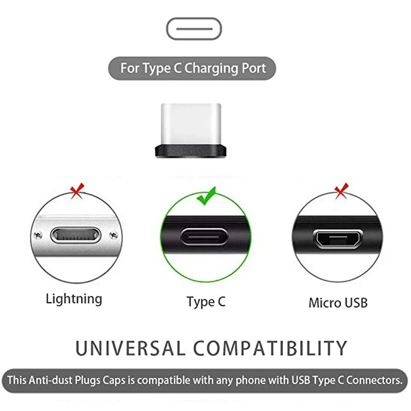 4Pcs USB C Dust Plug With Cleaning Brush Anti Dust USB-C Plug Cover Charging Port Cover Caps For Samsung Xiaomi All Type C Phone - Image 4