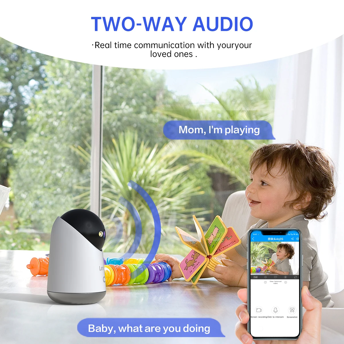 Lenovo 5MP WiFi Camera Smart Home Indoor IP Camera Full Color Night Auto Tracking Security CCTV Surveillance Baby Monitor - Image 3