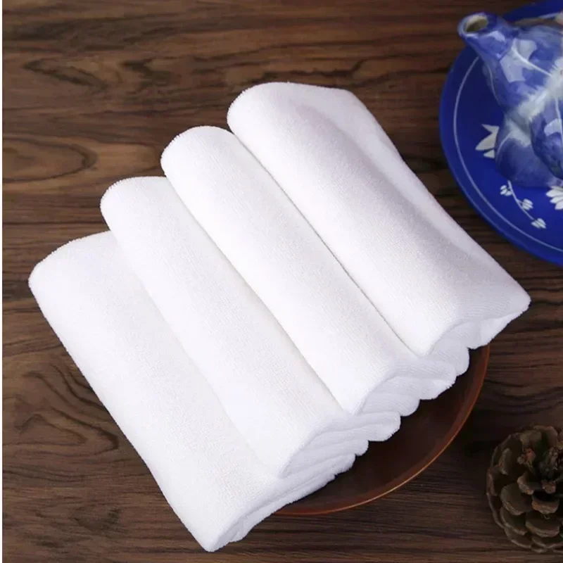 5-10pc White Soft Microfiber Fabric Face Towel Hotel Bath Towel Wash Cloths Hand Towels Portable Multifunctional Cleaning Towel - Image 3