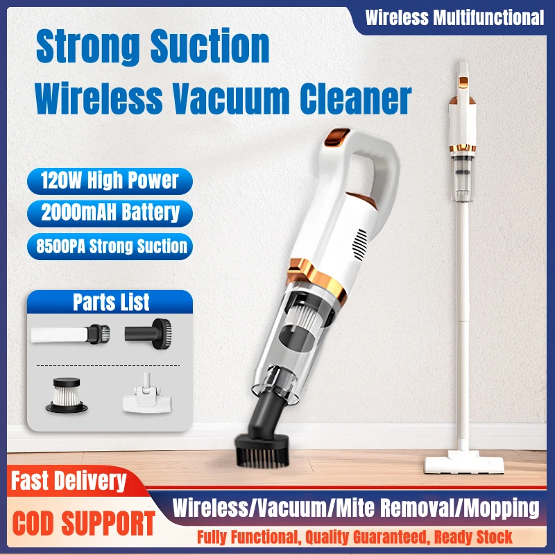 8500Pa high-power handheld wireless vacuum cleaner 120W household car dual-use vacuum cleaner, dust mite and dust cleaner - Image 3