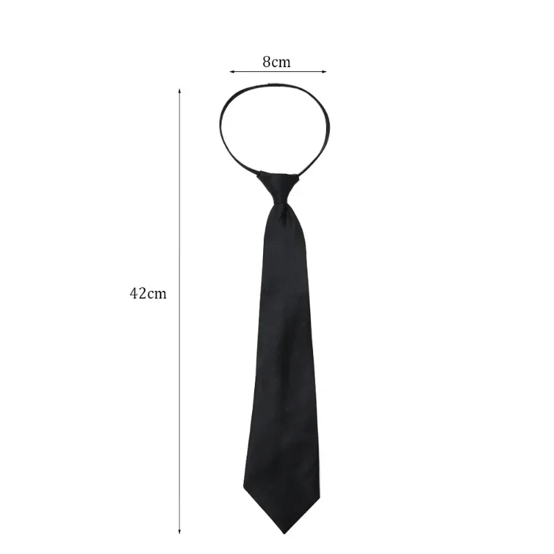 Unisex Black Simple Clip on Tie Security Tie Uniform Shirt Suit Neckties Steward Matte Funeral Lazy Neck Ties Students - Image 6