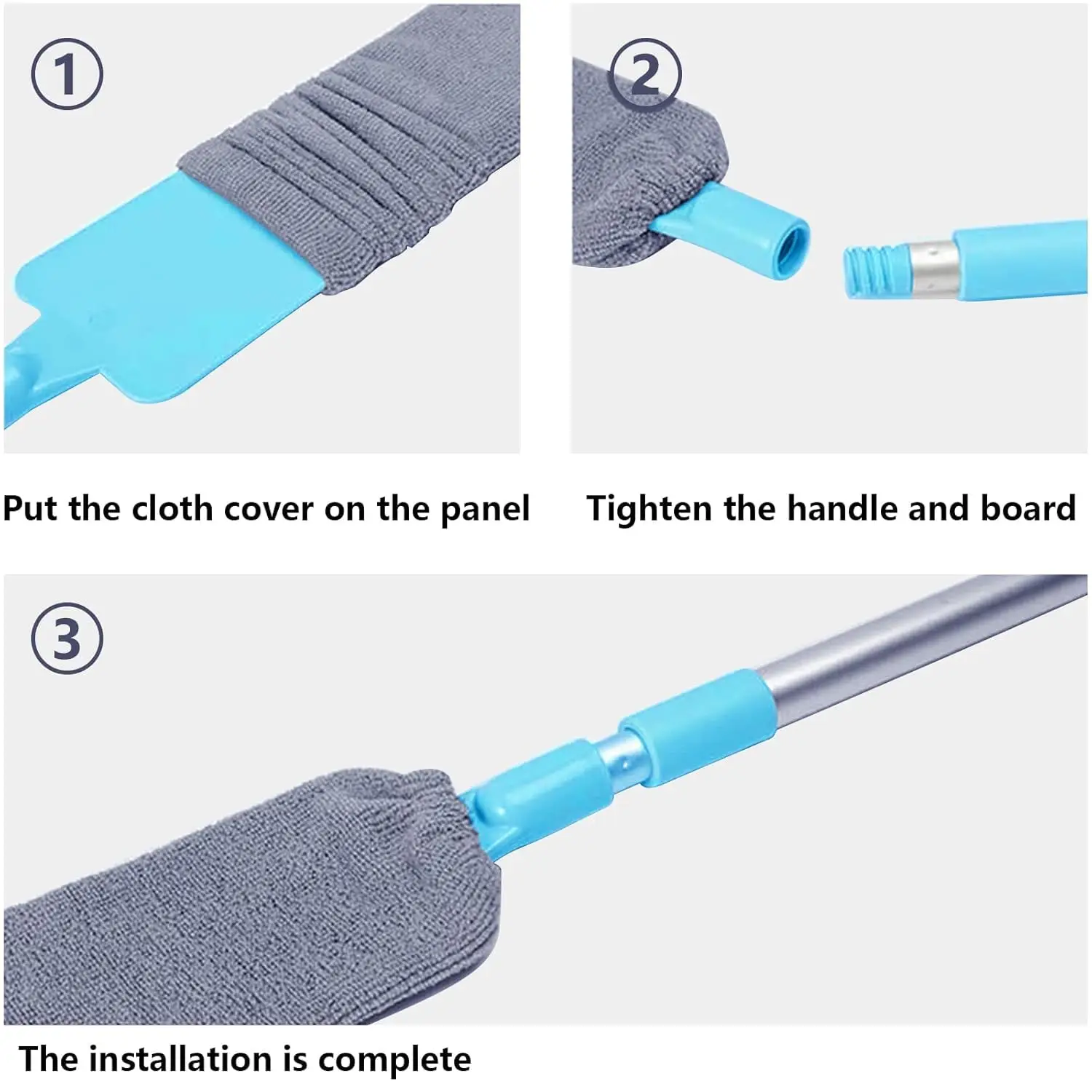 UNTIOR Long Handle Dust Mops Floor Ceiling Cleaning 1/2/3pcs Cloth Mops Bed Bottom Dust Cleaner Removal Household Cleaning Tool - Image 4