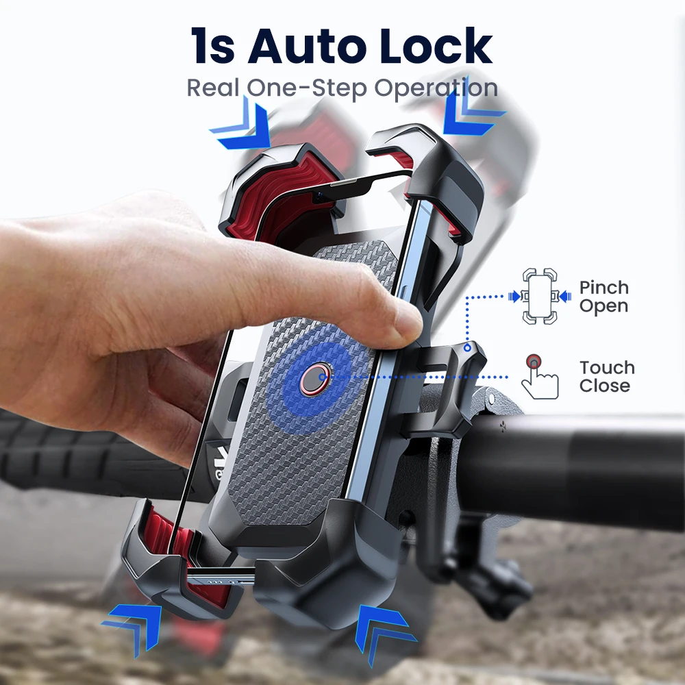 Joyroom Universal Bike Phone Holder 360° View Bicycle Phone Holder for 4.7-7 inch Mobile Phone Stand Shockproof Bracket GPS Clip - Image 3