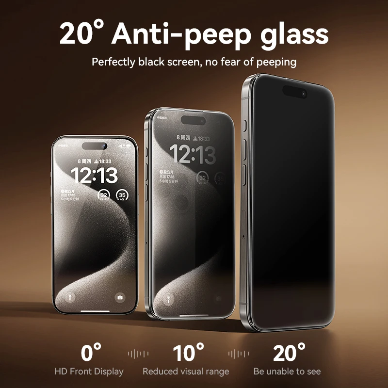 Joyroom 1/2Pcs 20°Anti-spy Glass For iPhone 16 15 Pro Max Glass For iPhone 16 15 14 13 12 11 Pro Max Privacy Screen Protector - Image 2