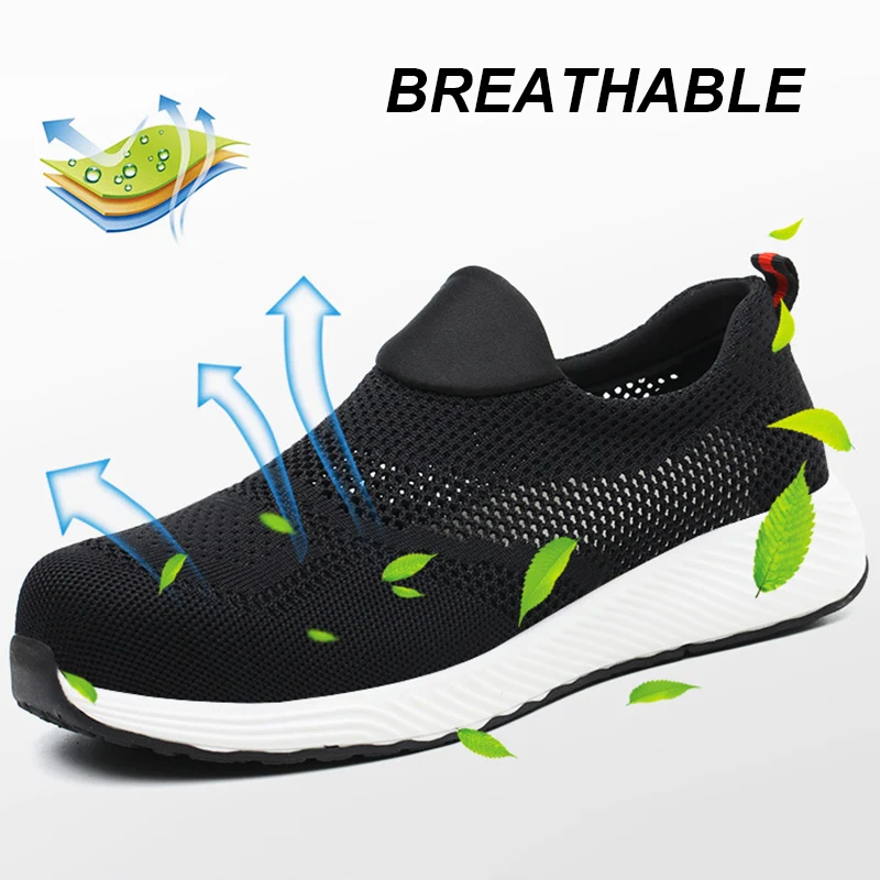 Summer Mesh Lightweight Work Sneakers Steel Toe Men Women Work Safety Shoes Breathable Construction Shoes Work Boots Footwear - Image 5