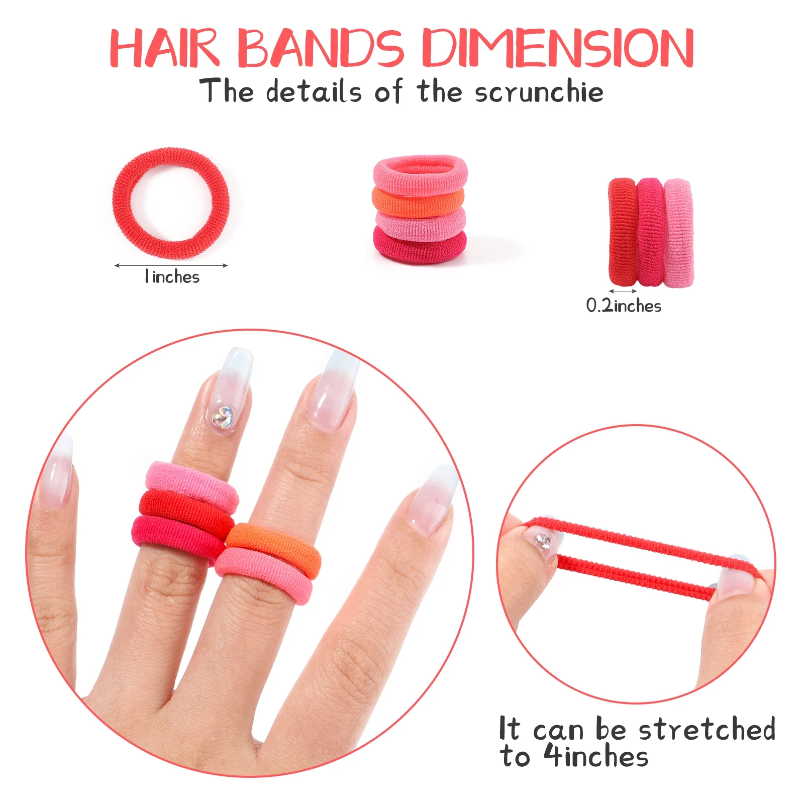 20/50pcs Kids Elastic Hair Bands Girls Sweets Scrunchie Rubber Band for Children Hair Ties Clips Headband Baby Hair Accessories - Image 3