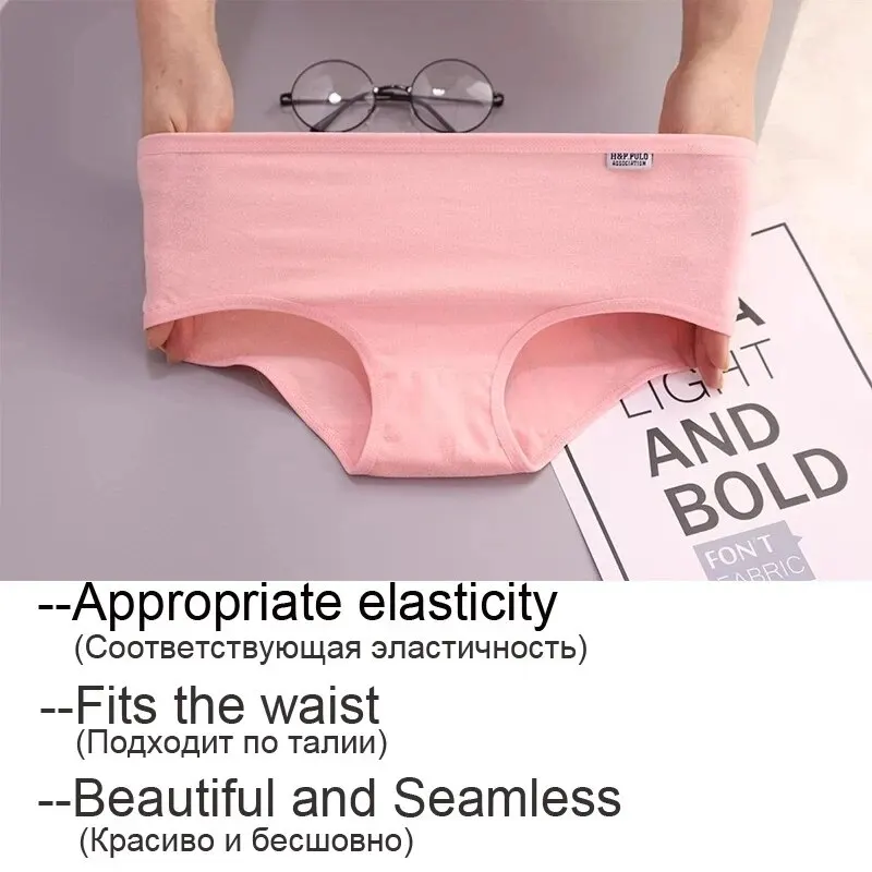 7Pcs Panties for Women Cotton Underwear Plus Size Sexy Briefs Girls Breathable Soft Lingerie Female Cute Solid Color Underpants - Image 6